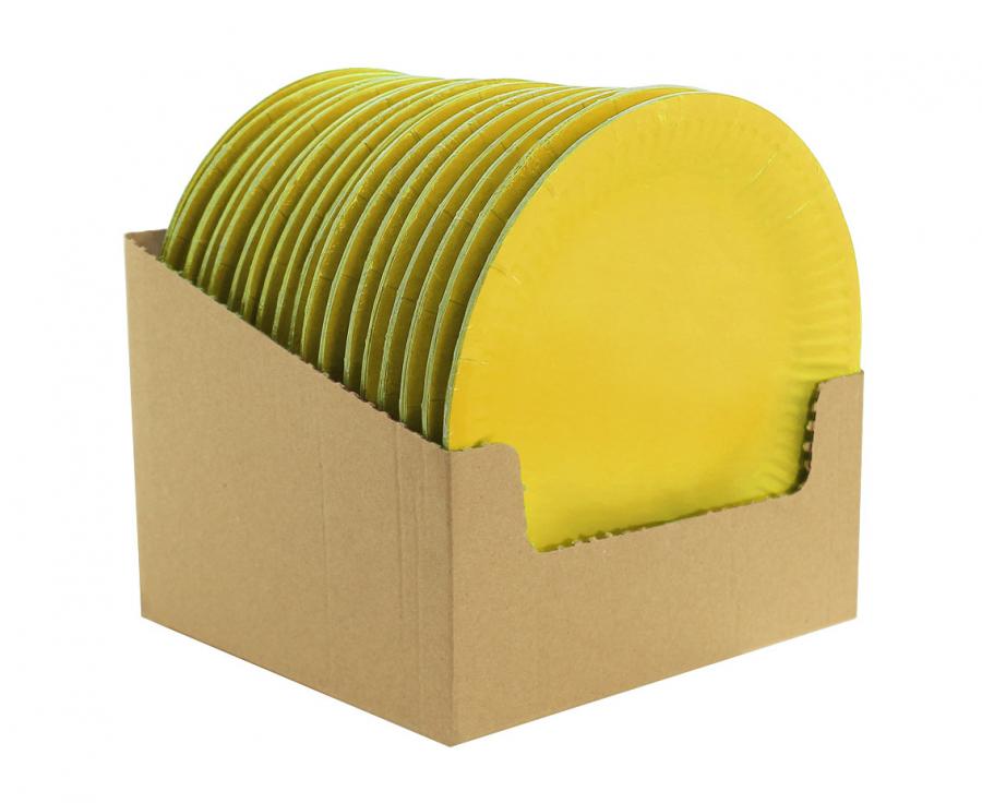 Talerzyki pap. Jednokolorowe, żółte, certyfikat FSC, 18 cm, 6 szt. - Godan S.A. zdjęcie 4