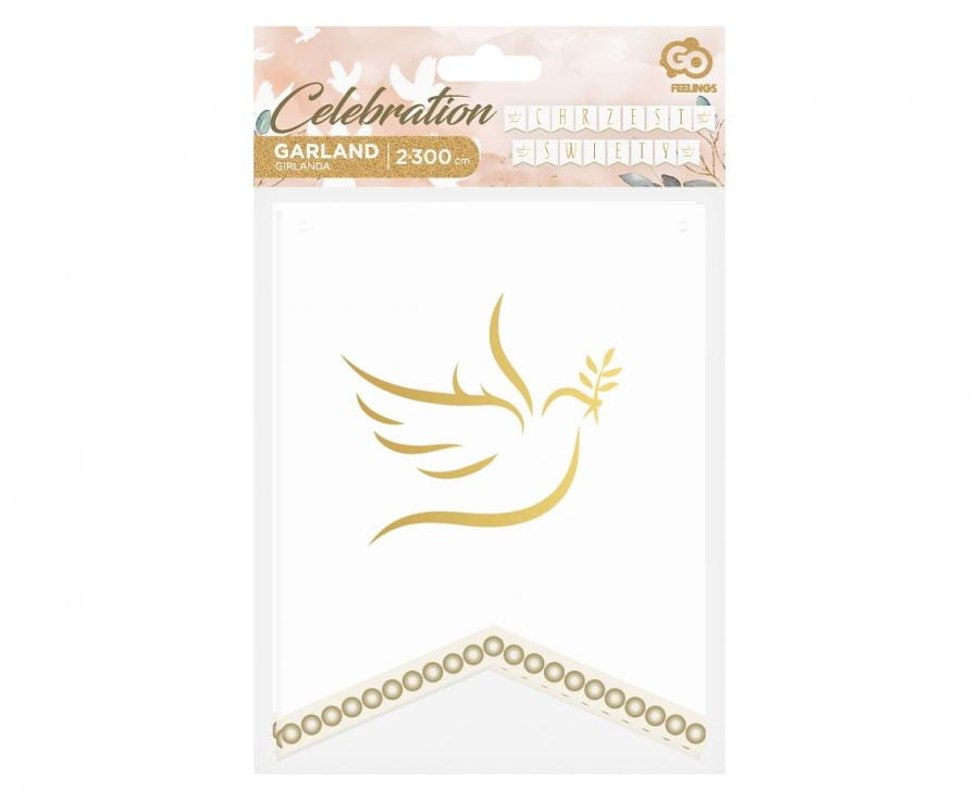 Girlanda papierowa Chrzest Święty, flagi 13.5x17.5 cm, 2x300 cm - Godan S.A. zdjęcie 2