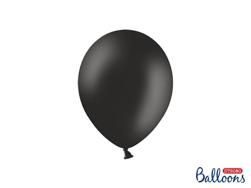 Balony Strong, Pastelowe Czarne 9", 23cm, 100 szt. Czarny, zestaw - PartyDeco zdjęcie 1