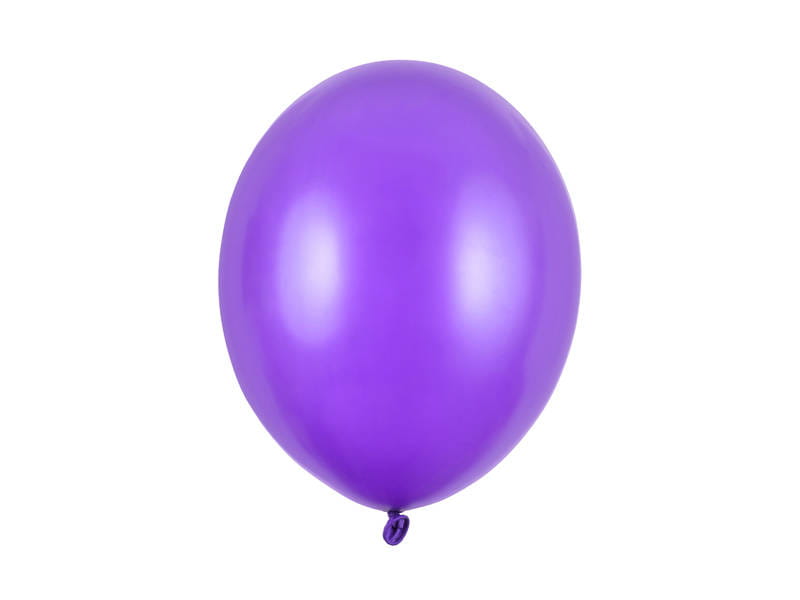 Balony Strong Metallic 12" Purple, Metaliczne Fioletowe 30cm, 100 szt., zestaw - PartyDeco zdjęcie 1