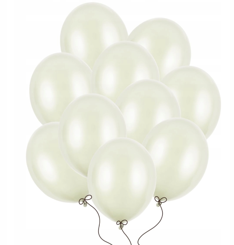 Balony Strong 12" Metallic Light Cream, Metaliczne Jasno kremowe, perłowe, 30cm, 10 szt., zestaw - PartyDeco zdjęcie 1