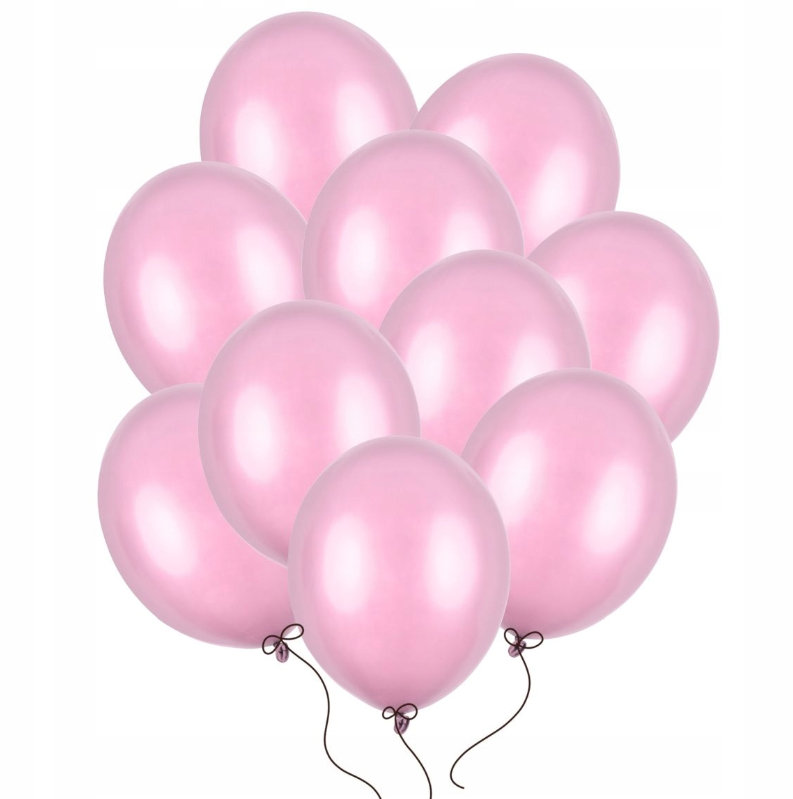 Balony Strong Metallic 12", Candy Pink, Metaliczne Różowe 30cm, 10 szt. Różowy - PartyDeco zdjęcie 1