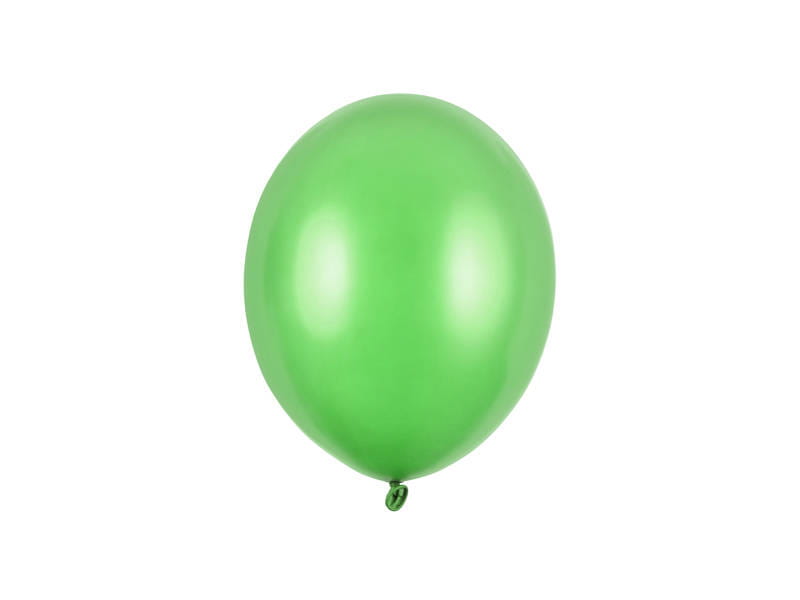 Balony Strong 12" Metallic Bright Green, Metaliczne Zielone 30cm, 100 szt., zestaw - PartyDeco zdjęcie 1