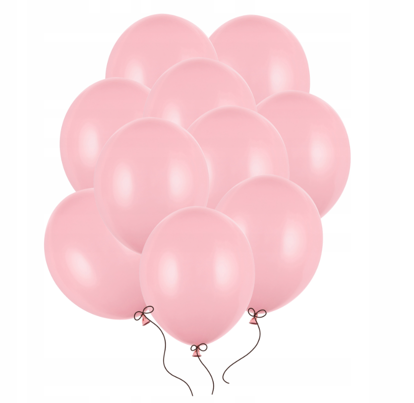 Balony Strong 12", Pastelowe jasny róż, różowe, Baby Pink 30cm, 10 szt., zestaw - PartyDeco zdjęcie 1