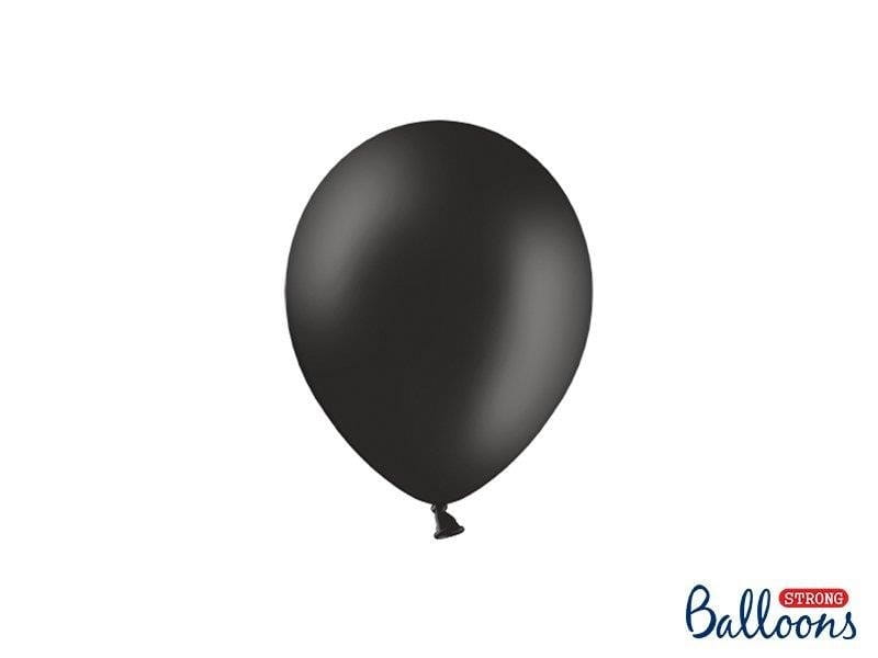 Balony Strong 5"małe, Pastelowe Czarne 12cm, 100 szt. Czarny, zestaw - PartyDeco zdjęcie 1