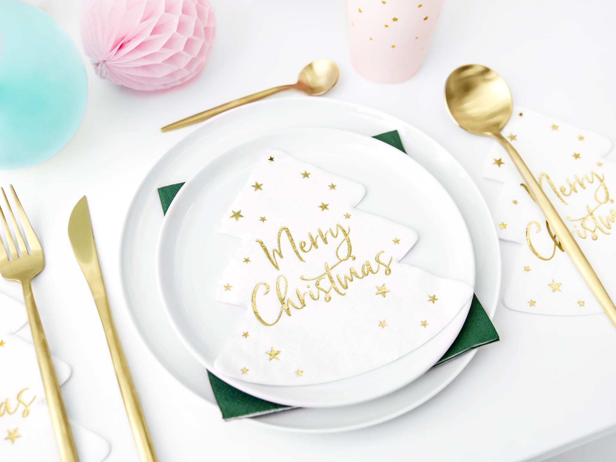 Serwetki Choinka - Merry Christmas, 16x16,5cm: 1op./20szt. - PartyDeco zdjęcie 2