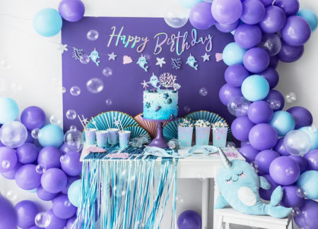 Girlanda, Baner Happy Birthday, opalizujący, 16,5x62cm, urodziny - PartyDeco zdjęcie 4