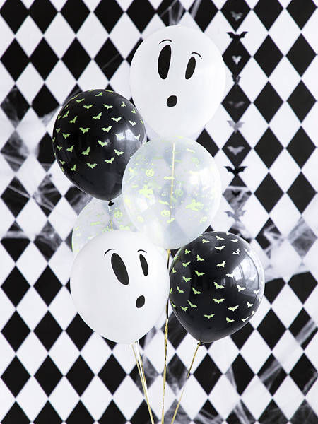 Balony UV Halloween BOO!, mix, 27cm, 3 szt - PartyDeco zdjęcie 2