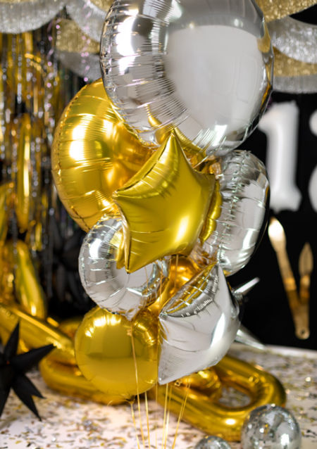 Balon foliowy 24" okrągły Pastylka, 59 cm, srebrny - PartyDeco zdjęcie 3