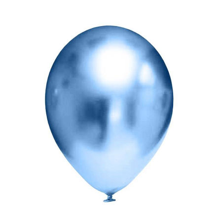 Balony lateksowe 5" Chrome Niebieskie, 12,5 cm, 100 szt. zestaw, lustrzane - Flowballoons zdjęcie 1