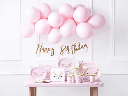 Girlanda, Baner Happy Birthday, różowe złoto, rose gold, 16,5x62cm, urodziny - PartyDeco zdjęcie 4