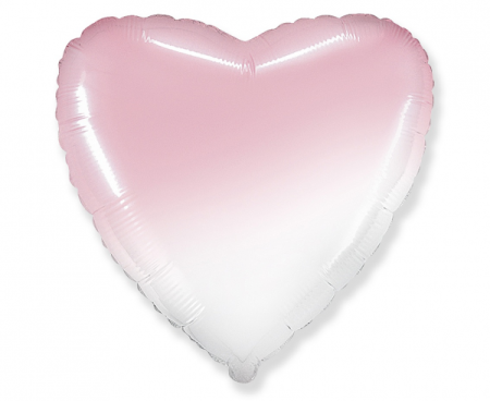 Balon foliowy 18" FX - Serce (gradient biało-różowy) ombre - Flexmetal zdjęcie 1