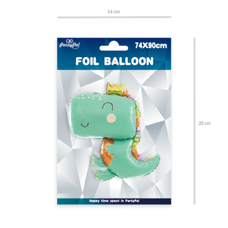 Balon Foliowy Dinozaur 74cm x 90cm - PartyPal zdjęcie 2