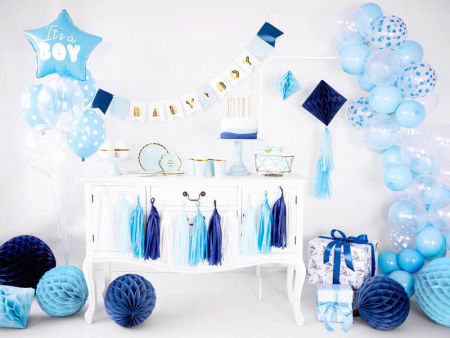 Balon foliowy 18" Gwiazdka Niebieska - It's a boy, baby shower 48cm - PartyDeco zdjęcie 4