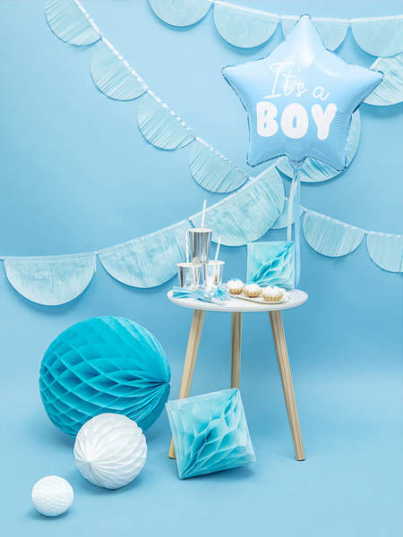 Balon foliowy 18" Gwiazdka Niebieska - It's a boy, baby shower 48cm - PartyDeco zdjęcie 3