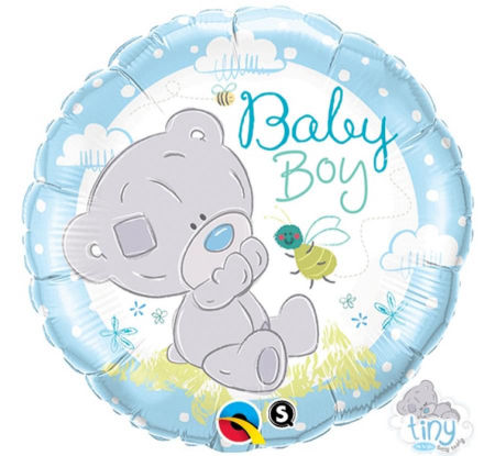 Balon foliowy  baby shower 18" "Tiny Tatty Teddy Baby Boy", z misiem - Qualatex zdjęcie 1