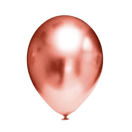 Balony lateksowe 12" Chrom, różowe złoto, Rose gold, 30cm, 50 szt. zestaw, lustrzane - Flowballoons zdjęcie 1