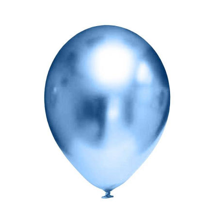 Balony lateksowe 12" Chrome Niebieskie, 30 cm, 50 szt. zestaw, lustrzane - Flowballoons zdjęcie 1