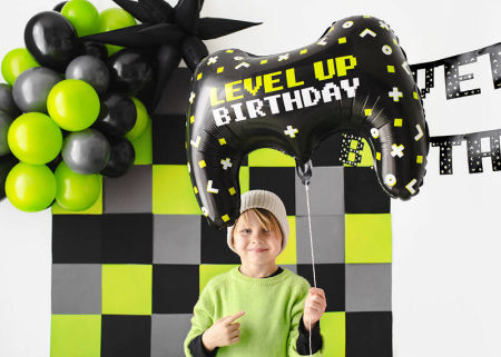 Balon foliowy Gamepad, 72 x 52 cm, gra, game, birthday - PartyDeco zdjęcie 3