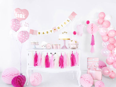 Balon foliowy 18" Serce Różowe - It's a girl, 45cm, baby shower - PartyDeco zdjęcie 3