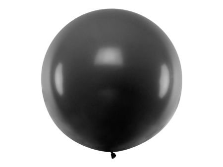 Balon okrągły 1m, Pastel Black, 40", duży - czarny - PartyDeco zdjęcie 1