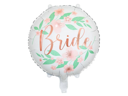 Balon foliowy 14"/18" Bride to be, kwiaty 35/45 cm, wieczór panieński - PartyDeco zdjęcie 1