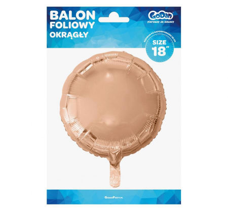 Balon foliowy "Okrągły", różowe złoto, rose gold, 18" - Godan zdjęcie 2