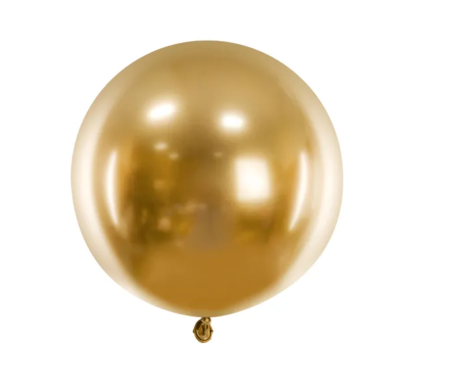 Balon Glossy balloons, Gold, złoty, okrągły, duży, 60cm, 1 szt. - PartyDeco zdjęcie 1