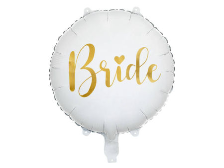 Balon foliowy 14"/18" Bride to be, biało-złoty 35/45 cm, wieczór panieński - PartyDeco zdjęcie 1