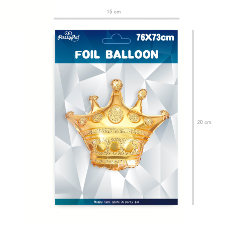 Balon Foliowy - Złota Korona 76x73 cm, ok. 30" - PartyPal zdjęcie 2