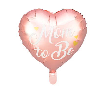 Balon foliowy 14" Mom to Be, 35cm, różowy, baby shower, będziesz mamą - PartyDeco zdjęcie 1