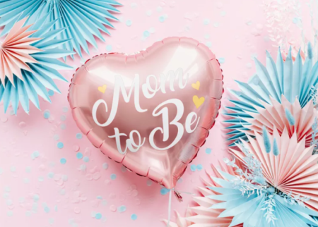 Balon foliowy 14" Mom to Be, 35cm, różowy, baby shower, będziesz mamą - PartyDeco zdjęcie 3