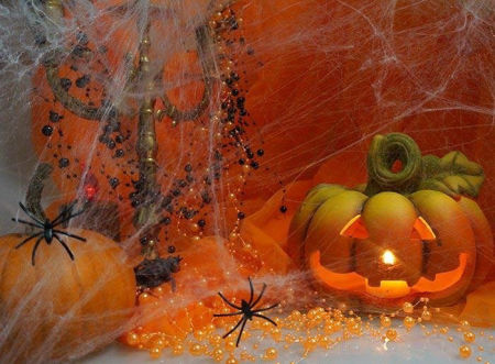 Pajęczyna dekoracyjna na Halloween + pająki, biała, 60g - PartyDeco zdjęcie 2