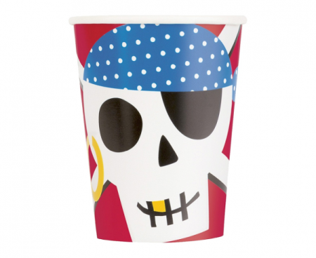 Kubeczki papierowe Ahoy Pirate, 266 ml, 8 szt. (sup label) Halloween - Unique zdjęcie 1