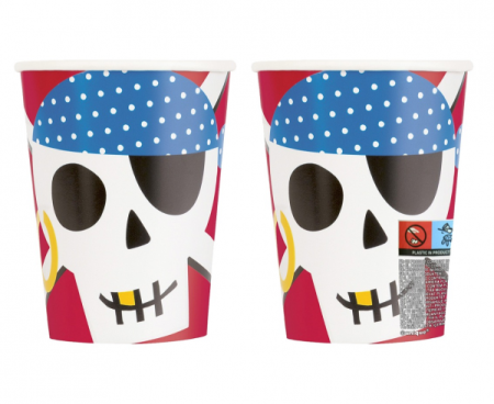 Kubeczki papierowe Ahoy Pirate, 266 ml, 8 szt. (sup label) Halloween - Unique zdjęcie 2