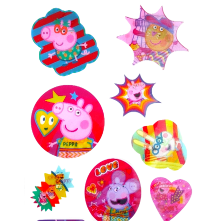 Naklejki Świnka Peppa, Peppa Pig, 3D, holograficzne, ruchome, trójwymiarowe, 20 szt. zdjęcie 2