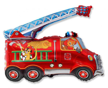 Balon foliowy Wóz strażacki, 24FX, duży 78x78cm, straż pożarna, luzem - Flexmetal zdjęcie 1