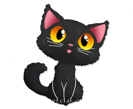 Balon foliowy 24" FX - Czarny kot, zwierzęta (Halloween) - Flexmetal zdjęcie 1
