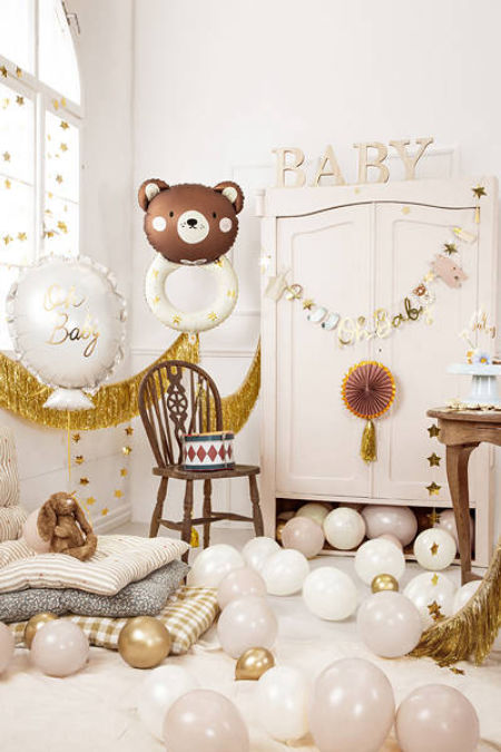 Balon foliowy Grzechotka miś, 61x88 cm, baby shower - PartyDeco zdjęcie 4