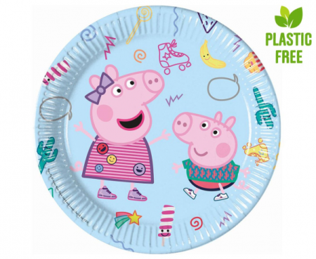 Talerzyki papierowe Peppa Pig (Hasbro), next generation, 23 cm, 8 szt. (plastic-free) - Procos zdjęcie 2