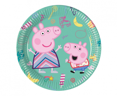 Talerzyki pap. Peppa Pig, next generation, 20 cm, 8 szt. (plastic-free) - Procos zdjęcie 1