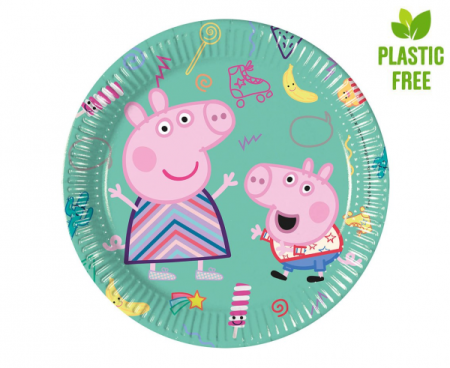 Talerzyki pap. Peppa Pig, next generation, 20 cm, 8 szt. (plastic-free) - Procos zdjęcie 3