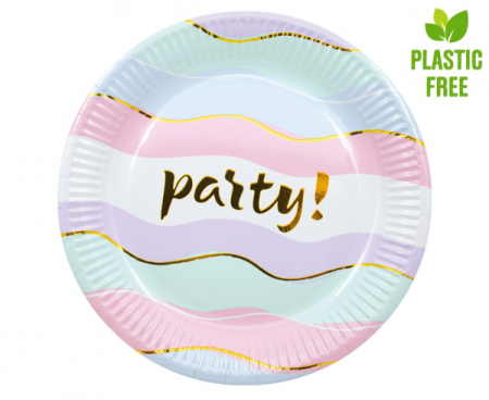 Talerzyki papierowe "Elegant Party" (next generation) 20 cm, 8 szt. (plastic-free) - Procos zdjęcie 1