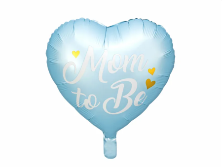 Balon foliowy 14" Mom to Be, 35cm, niebieski, baby shower, będziesz mamą - PartyDeco zdjęcie 1