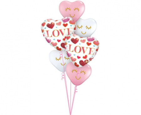 Balon foliowy 18" QL, serce Love Jawel Hearts - Qualatex zdjęcie 2