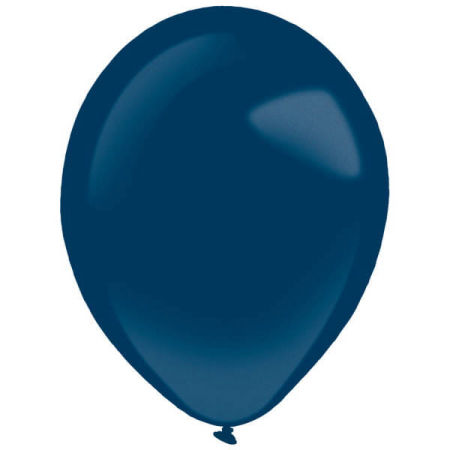 Balony lateksowe 11" Metallic Navy Flag Blue, Decorator, Metaliczne Niebieskie, granatowe 28cm, 50 szt., zestaw - Amscan zdjęcie 1