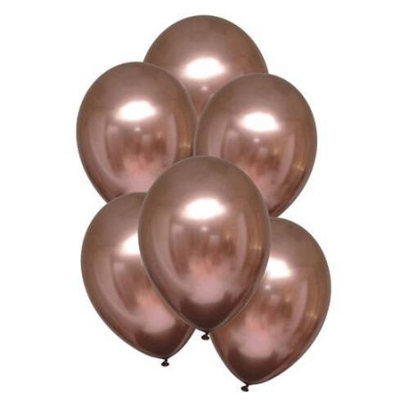 Balony lateksowe Satin Luxe 28cm, Chrome Rose Copper, różowe złoto/ miedziany, lustrzane, 50 szt. - Amscan zdjęcie 1