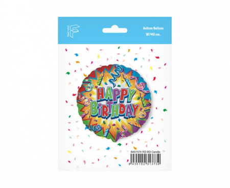 Balon foliowy 18" FX - Happy Birthday-CANDLE, pakowany KK - Flexmetal zdjęcie 2