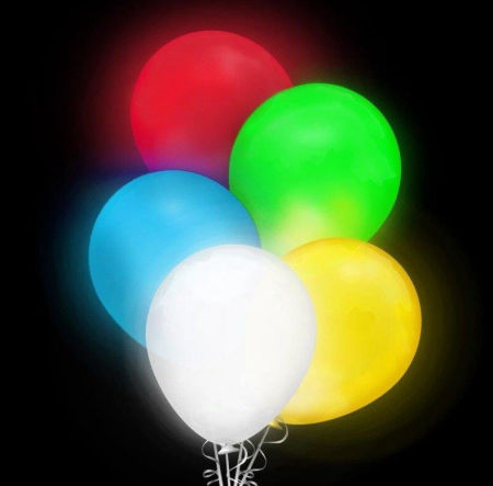 Balon Świecący 12' LED zmieniający kolor - 30cm, mix kolorów, 5 szt. - Hurtownia Balonów zdjęcie 2