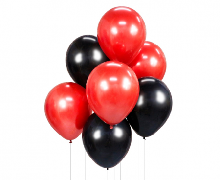 Bukiet balonowy B&C czerwono-czarny, 7 szt., zestaw - Godan S.A. zdjęcie 1